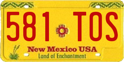 NM license plate 581TOS