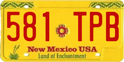 NM license plate 581TPB