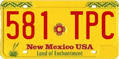 NM license plate 581TPC