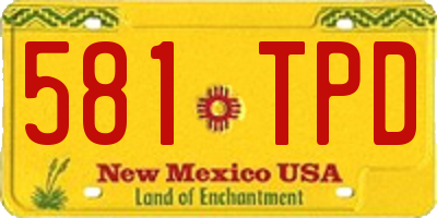 NM license plate 581TPD