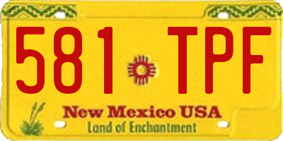 NM license plate 581TPF