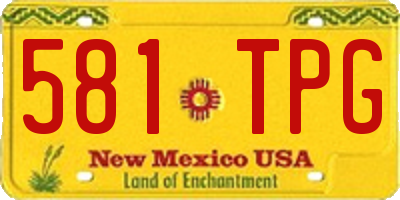 NM license plate 581TPG