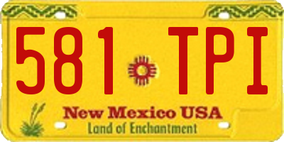 NM license plate 581TPI