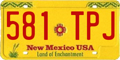 NM license plate 581TPJ