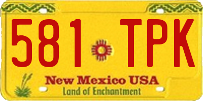 NM license plate 581TPK