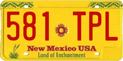 NM license plate 581TPL