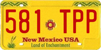 NM license plate 581TPP