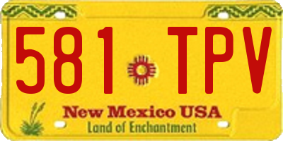NM license plate 581TPV
