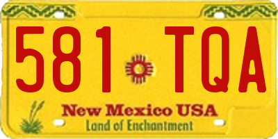NM license plate 581TQA
