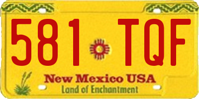 NM license plate 581TQF