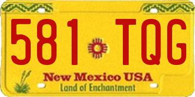 NM license plate 581TQG