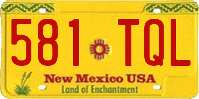 NM license plate 581TQL