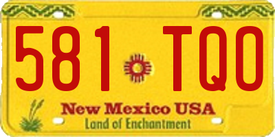 NM license plate 581TQO