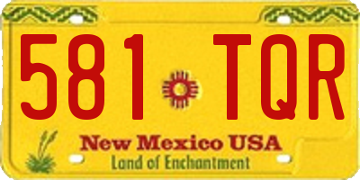 NM license plate 581TQR