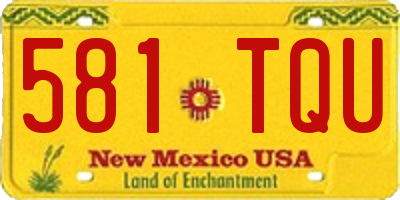 NM license plate 581TQU