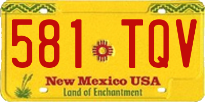 NM license plate 581TQV
