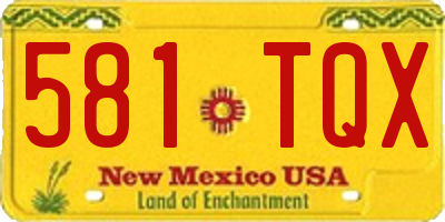 NM license plate 581TQX