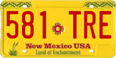 NM license plate 581TRE