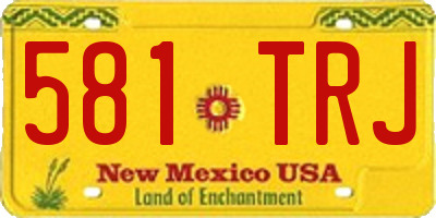 NM license plate 581TRJ
