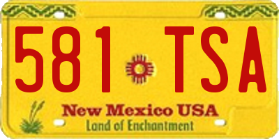 NM license plate 581TSA
