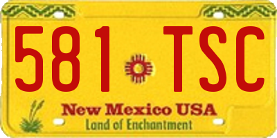 NM license plate 581TSC
