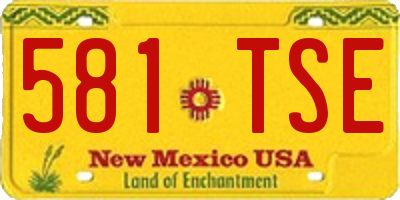 NM license plate 581TSE