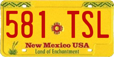 NM license plate 581TSL