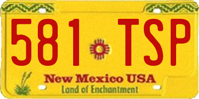 NM license plate 581TSP