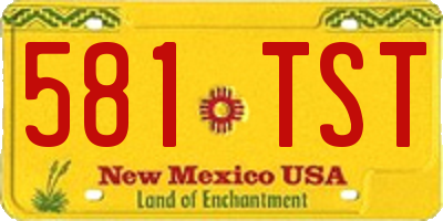 NM license plate 581TST