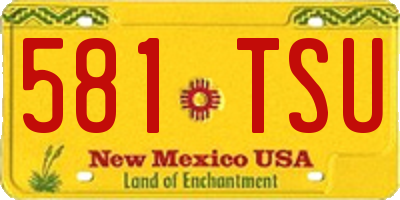 NM license plate 581TSU