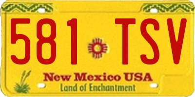 NM license plate 581TSV
