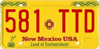NM license plate 581TTD