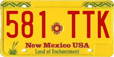 NM license plate 581TTK