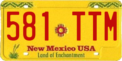NM license plate 581TTM