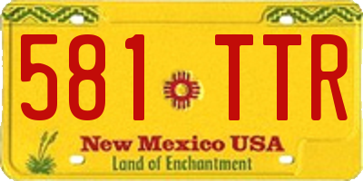 NM license plate 581TTR