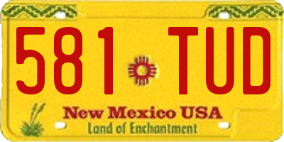 NM license plate 581TUD