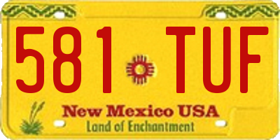 NM license plate 581TUF