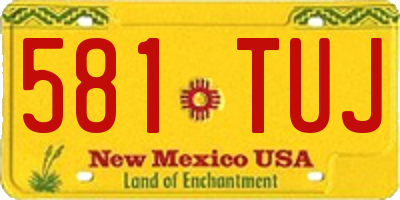 NM license plate 581TUJ