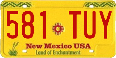 NM license plate 581TUY