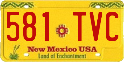 NM license plate 581TVC
