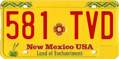 NM license plate 581TVD