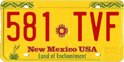 NM license plate 581TVF