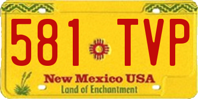 NM license plate 581TVP
