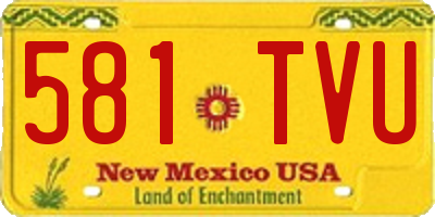 NM license plate 581TVU