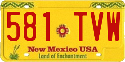 NM license plate 581TVW