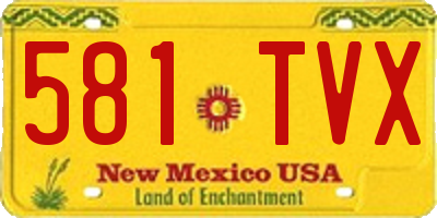 NM license plate 581TVX
