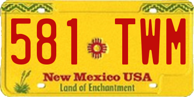 NM license plate 581TWM