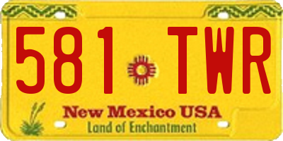 NM license plate 581TWR