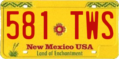 NM license plate 581TWS