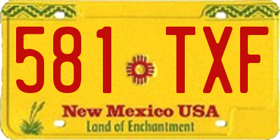 NM license plate 581TXF